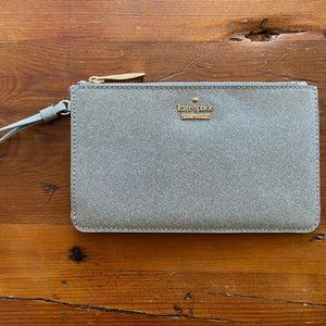 Kate Spade New York, Silver Glittery Wristlet / Wallet NWOT